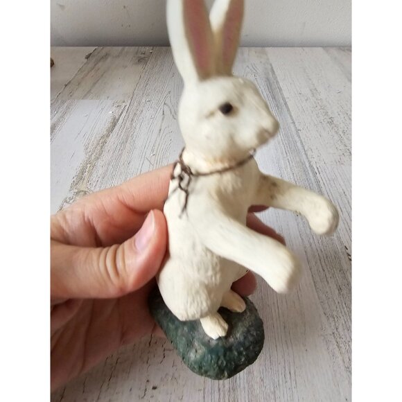 Vintage bunny rabbit Easter decor standing unique shabby chic vintage style deco - Picture 5 of 8